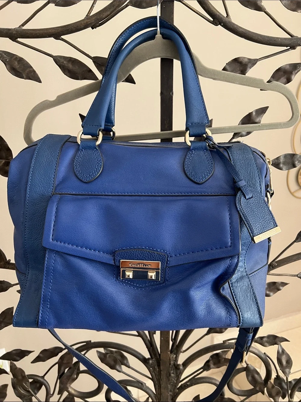 Cole Haan Blue Leather Satchel - Coach Blue Handbag